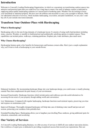 Concord's Leading Hardscaping Enterprise: Transforming Outdoor Spaces