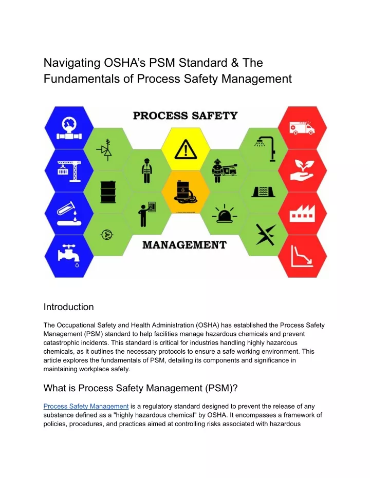 navigating osha s psm standard the fundamentals