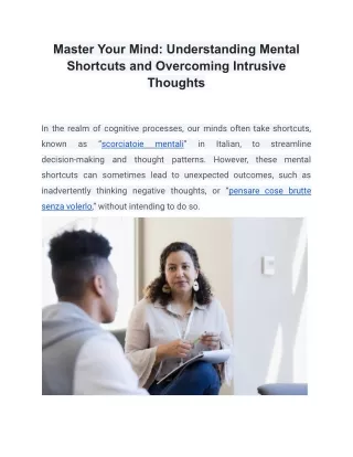 Master Your MindUnderstanding Mental Shortcuts and Overcoming Intrusive Thoughts