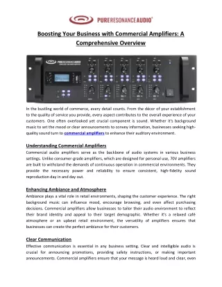 boosting your business with commercial amplifiers