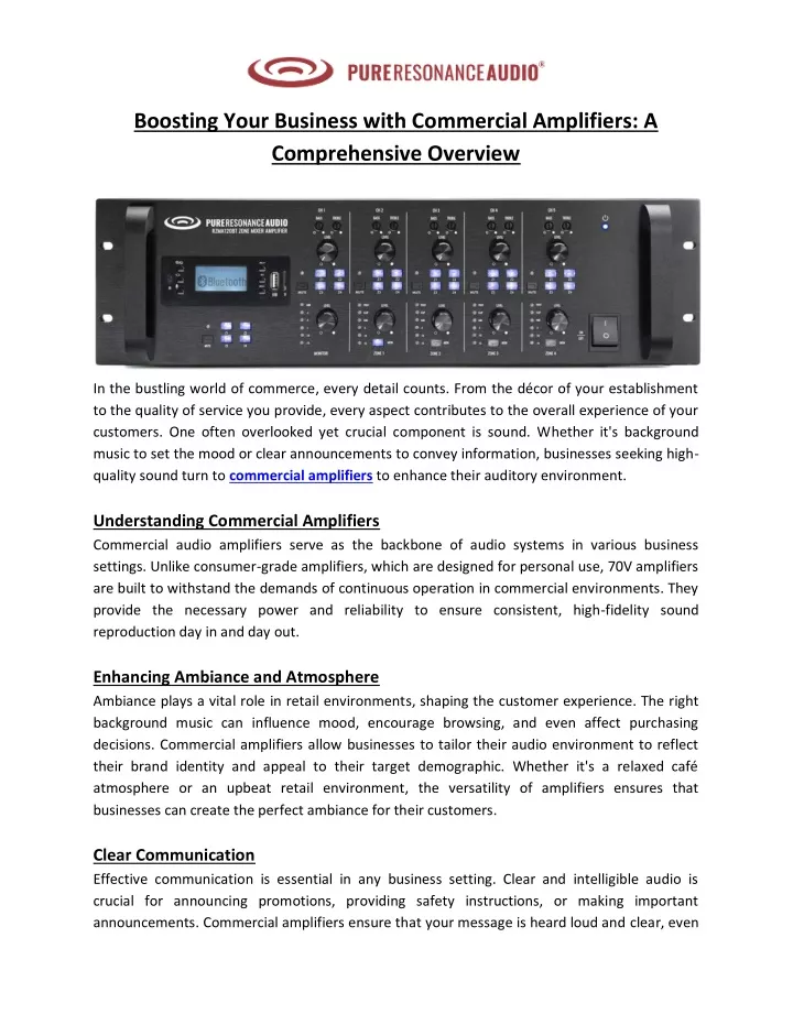 boosting your business with commercial amplifiers