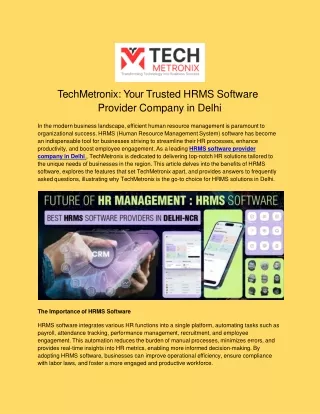 techmetronix your trusted hrms software provider