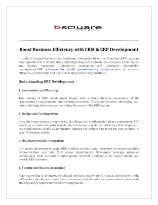 Boost Business Efficiency with CRM & ERP Development