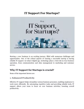 it support for startups