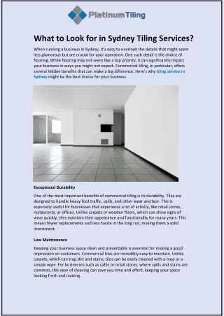 what to look for in sydney tiling services