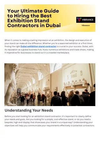 Your Ultimate Guide to Hiring the Best Exhibition Stand Contractors in Dubai