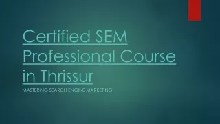 Certified SEM Professional Course in Thrissur