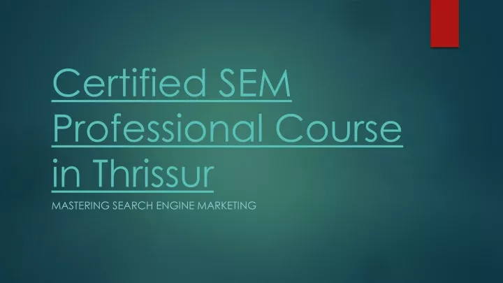 certified sem professional course in thrissur