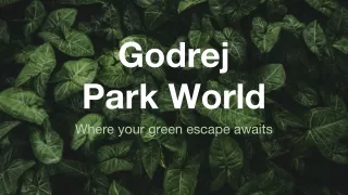 Godrej Park World Brochure |Godrej Park World PDF