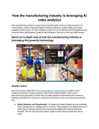 how the manufacturing industry is leveraging
