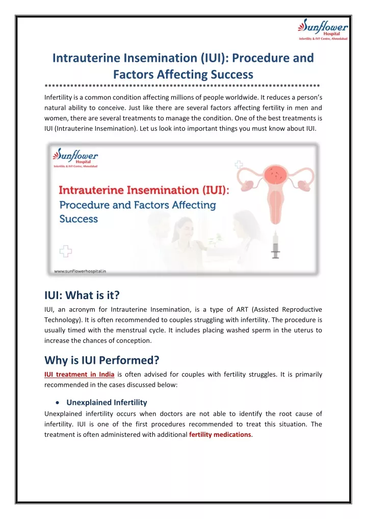 intrauterine insemination iui procedure