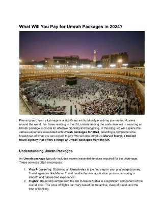 What Will You Pay for Umrah Packages in 2024