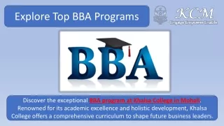 Explore Top BBA Programs