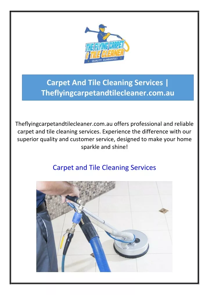 theflyingcarpetandtilecleaner com au offers