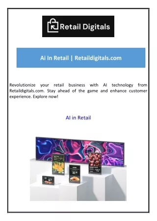 Ai In Retail Retaildigitals.com