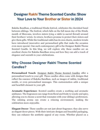 Designer Rakhi Theme Scented Candle: Show Your Love to Your Brother or Sister