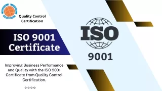 ISO 9001 Certificate | Quality Control Certification