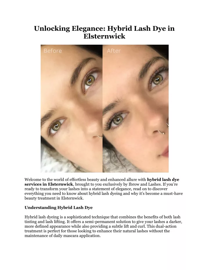 unlocking elegance hybrid lash dye in elsternwick