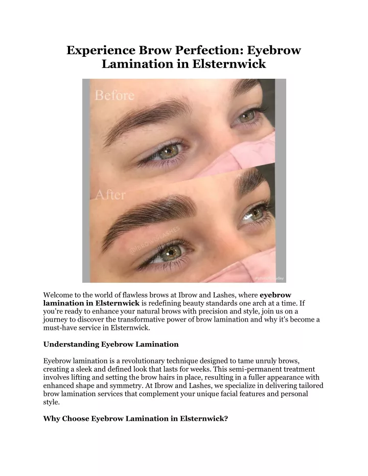 experience brow perfection eyebrow lamination