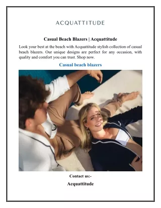 Casual Beach Blazers  Acquattitude