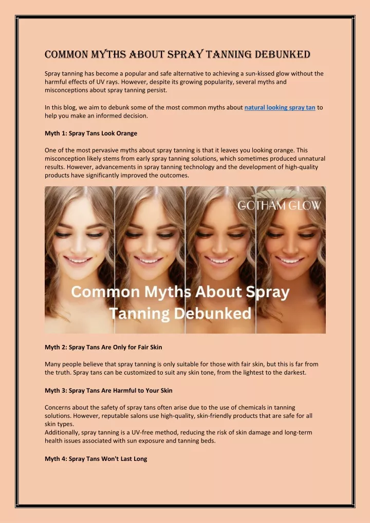 common myths about spray tanning debunked spray