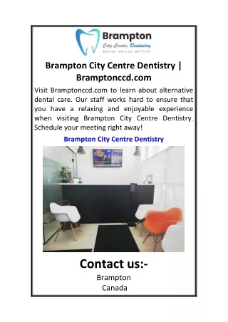 Brampton City Centre Dentistry  Bramptonccd.com