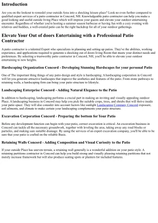 Elevate Your Outdoor Entertaining: Patio Contractor Concord NH
