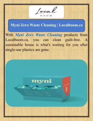 Myni Zero Waste Cleaning   Localboom.ca