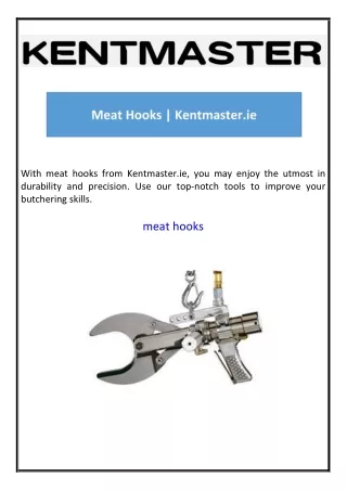 Meat Hooks  Kentmaster.ie