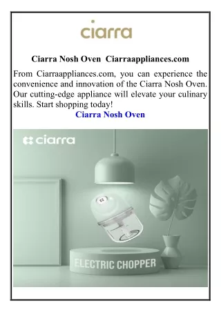 Ciarra Nosh Oven  Ciarraappliances.com