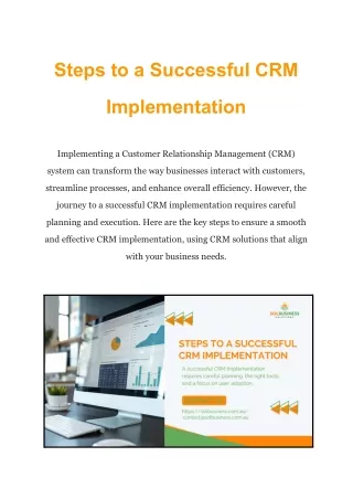 Optimizing Your Business with Effective CRM Implementation Strategies