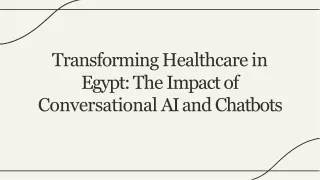 Transforming Healthcare in Egypt: The Impact of Conversational AI and Chatbots