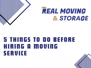 5 things to do before hiring a moving service