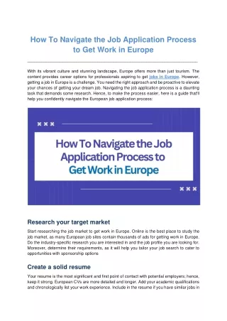 how to navigate the job application process