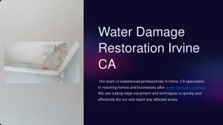 The best water damage restoration company in Irvine