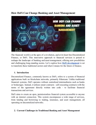 how defi can change banking and asset management