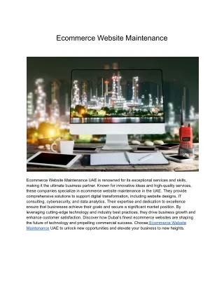 ecommerce website maintenance