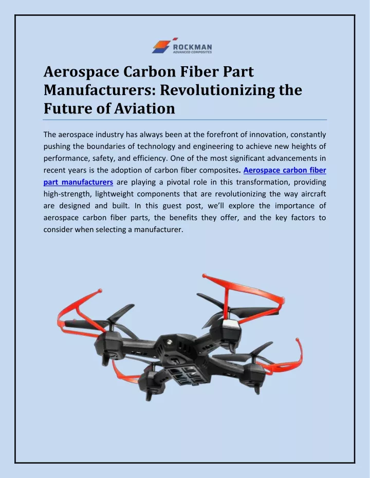 aerospace carbon fiber part manufacturers