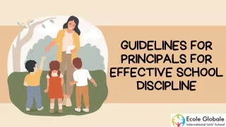 Guidelines for Principals for Effective School Discipline