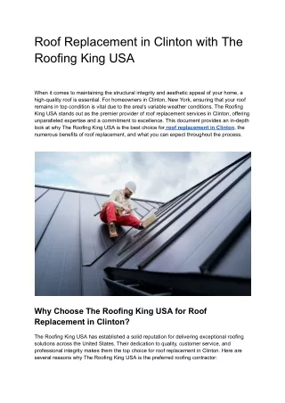 Roof Replacement in Clinton with The Roofing King USA