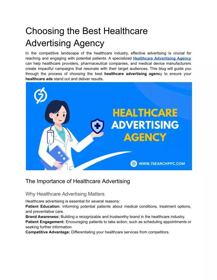 choosing the best healthcare advertising agency