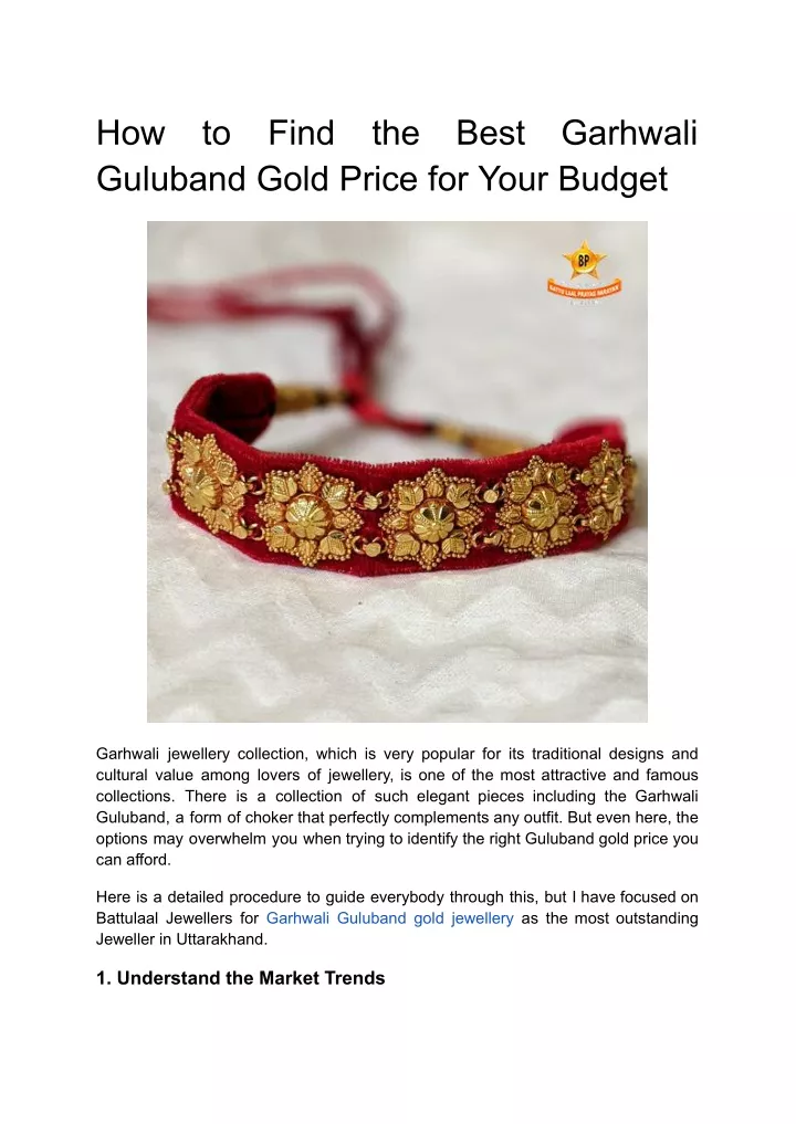 how guluband gold price for your budget