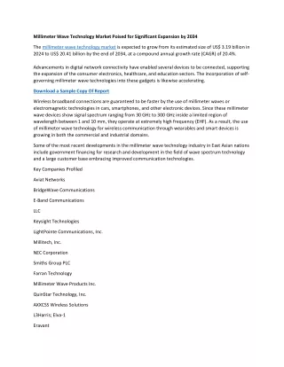 millimeter wave technology market poised