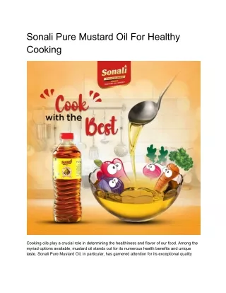 Sonali Pure Mustard Oil For Healthy Cooking