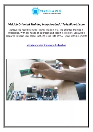 vlsi job oriented training in hyderabad takshila