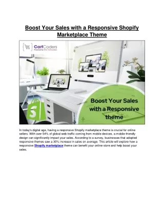 Enhance Your Sales with a Responsive Shopify Marketplace Theme