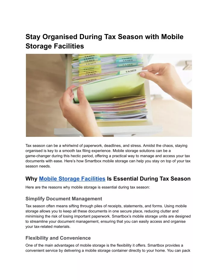 stay organised during tax season with mobile