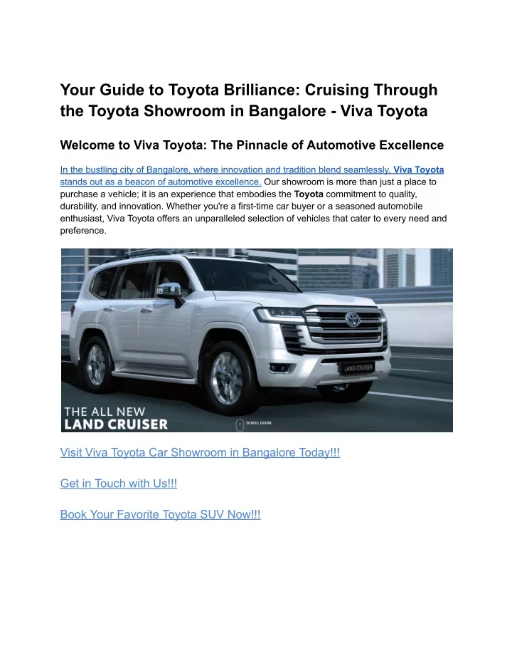 your guide to toyota brilliance cruising through