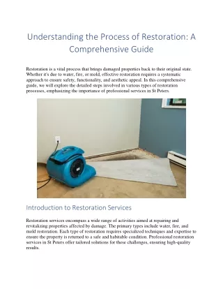 Understanding the Process of Restoration: A Comprehensive Guide