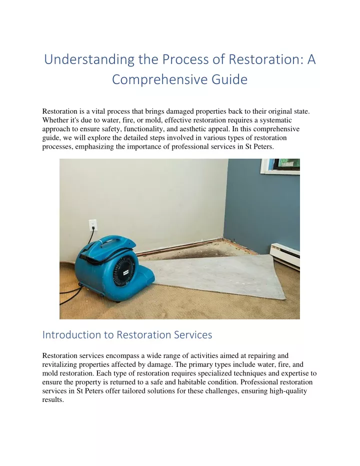 understanding the process of restoration